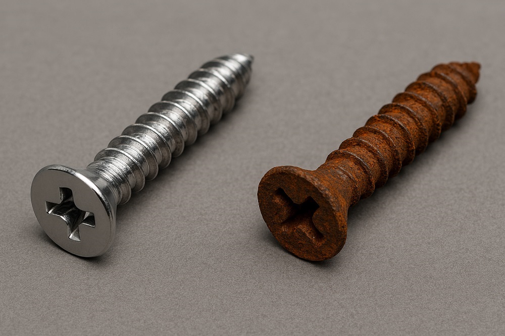 Viti in acciaio inox A2, A4 e F (AISI 304 vs 316 vs 430): quale scegliere contro la corrosione?